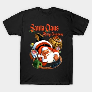 Santa Clause for Train Fans Merry Christmas and Children of all Ages T-Shirt